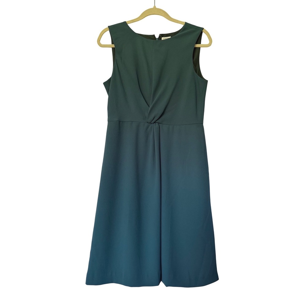 J.Crew Forest Green Twist Front Sleeveless A-Line Sheath Dress Size 6